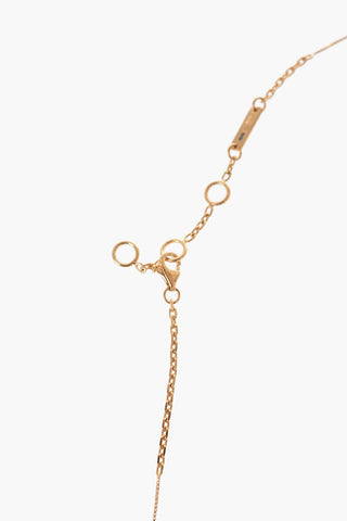 Gold Color Silver Necklace with Stone Pendant