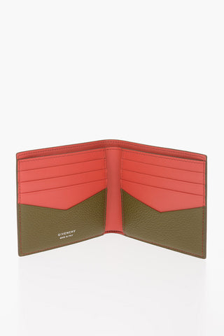 Textured Leather Wallet with Silver-Tone Logo