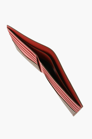 Textured Leather Wallet with Silver-Tone Logo