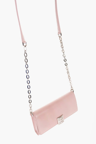 Leather Clutch with Card-Size Internal Compartments and Removable Shoulder Strap