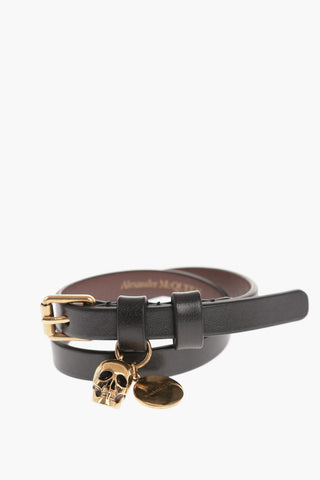 Leather Double Bracelet with Golden Charm