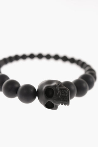 Onyx Bracelet with Skull