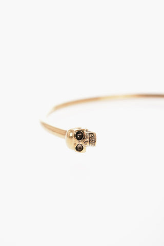 Bracciale in Ottone Dorato con Dettaglio Teschio