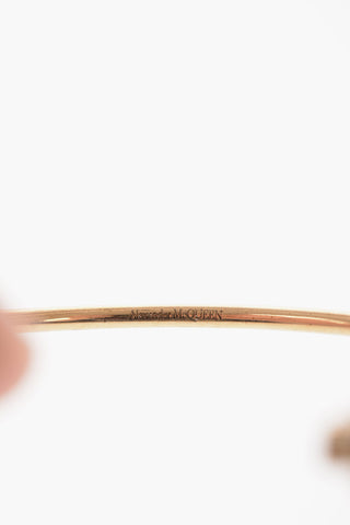 Bracciale in Ottone Dorato con Dettaglio Teschio