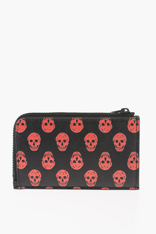Portacarte in Pelle con Teschi All-Over