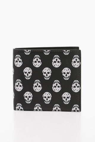 Portafoglio in Pelle con Stampa teschio All-over