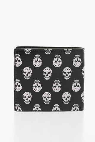 Portafoglio in Pelle con Stampa teschio All-over