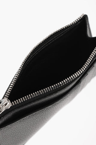 Solid Color Textured Leather Card Holder