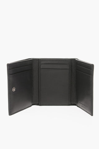 Solid Color Leather Wallet with All-Over Skulls
