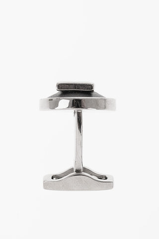 Brass Cufflinks with Leather Detail