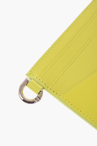 Leather Card Holder with Silver-Tone Logo