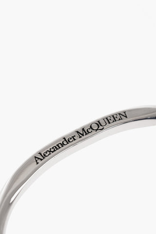 Silver-Tone Brass Bracelet with Skulls