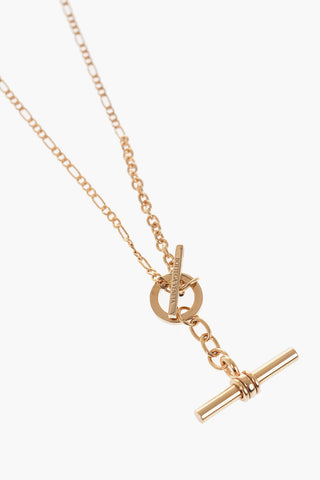 Siver gold Tone Necklace with T Pendent