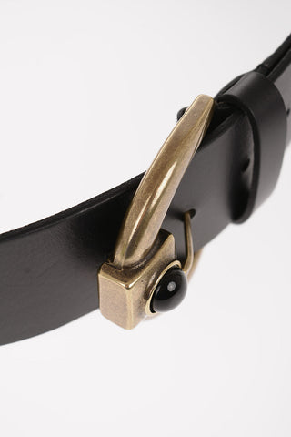 Cintura in Pelle Maxi con Pietra sulla Fibbia 50mm