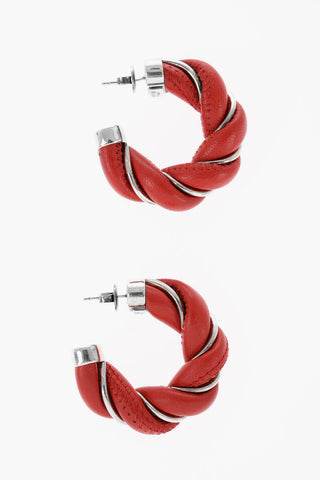 Nappa C Hoop Earrings with Silver Details