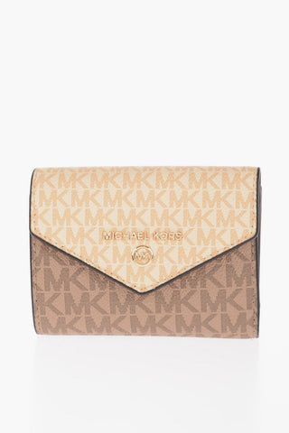 MICHAEL Two-Tone Faux Leather VANILLA Wallet with All-Over Monogram
