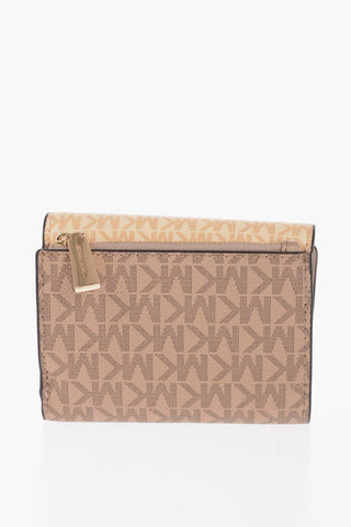MICHAEL Two-Tone Faux Leather VANILLA Wallet with All-Over Monogram