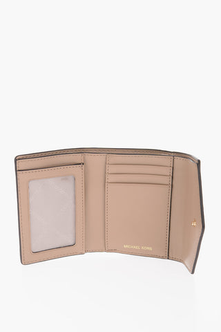 MICHAEL Two-Tone Faux Leather VANILLA Wallet with All-Over Monogram
