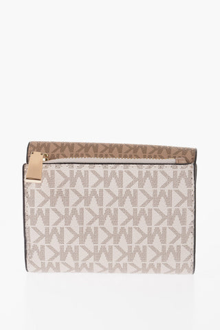 MICHAEL Two-Tone Faux Leather VANILLA Wallet with All-Over Monogram