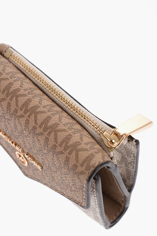MICHAEL Two-Tone Faux Leather VANILLA Wallet with All-Over Monogram