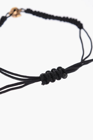 Cord Bracelet with Adjustable Closure and Golden Skull Charm