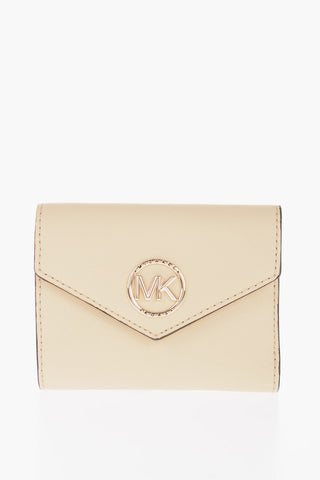 MICHAEL Saffiano Leather Wallet with Golden Monogram