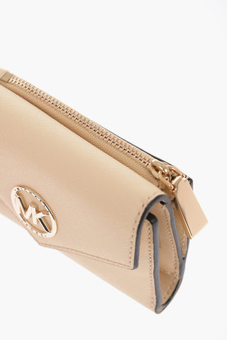 MICHAEL Saffiano Leather Wallet with Golden Monogram