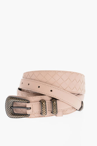 Braided Leather Belt Wth Metal Buckle 40mm