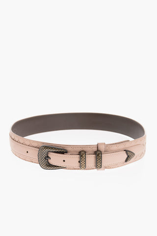 Braided Leather Belt Wth Metal Buckle 40mm