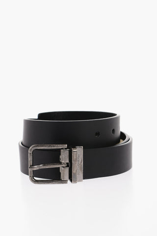 Solid Color leather Belt With Silver Buckle 30mm