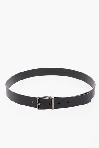 Solid Color leather Belt With Silver Buckle 30mm
