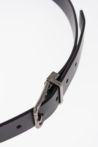 Solid Color leather Belt With Silver Buckle 30mm