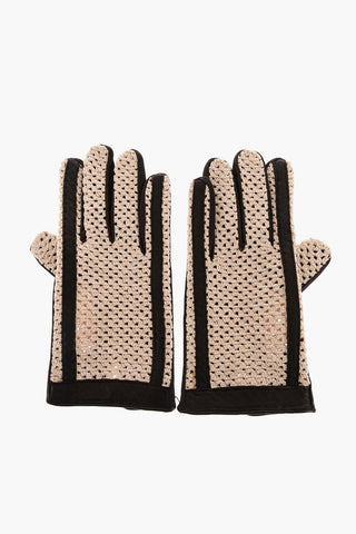 Braided Fabric Glovers with Leather Trims
