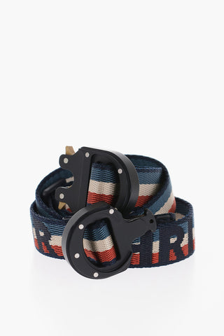 Striped Belt with Embroidered Logo 25mm