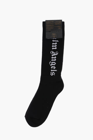 Cotton Stretch Long Socks with Rib Detail