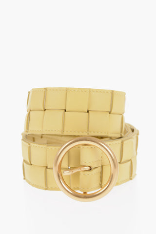 Braided Leather Belt Wth Metal Buckle 40mm