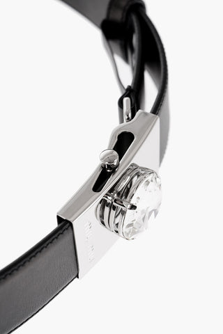 Leather Belt with Jewel Detail 35mm