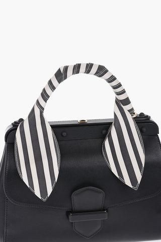 Two-Tone Striped Leather Ribbon for Wrapping the Bag Handle