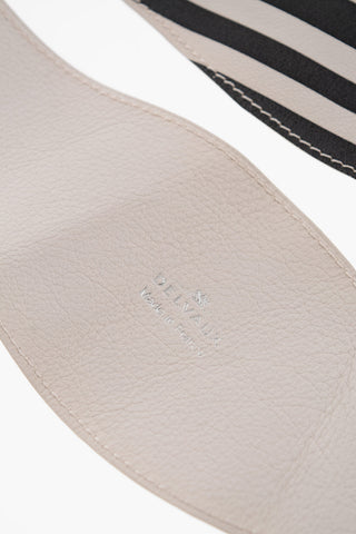 Two-Tone Striped Leather Ribbon for Wrapping the Bag Handle
