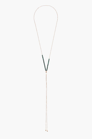 Collana in Argento Dorata con Pietre di Malachite