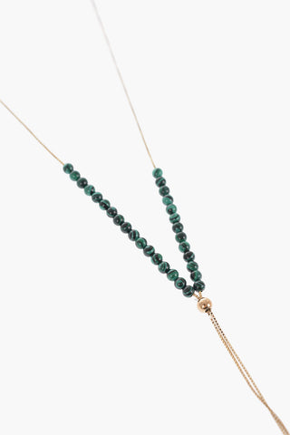 Collana in Argento Dorata con Pietre di Malachite