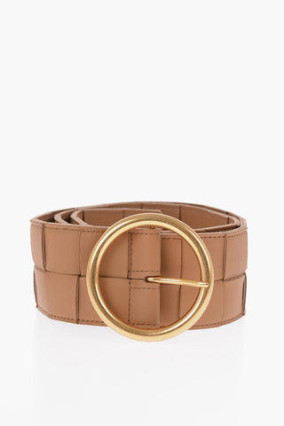 Braided Leather Belt Wth Metal Buckle 60mm