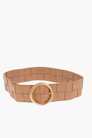 Braided Leather Belt Wth Metal Buckle 60mm