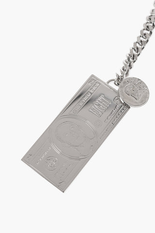 Brass Keychian with All-Over Monogram on the Plaque