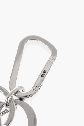 Brass Keychian with All-Over Monogram on the Plaque