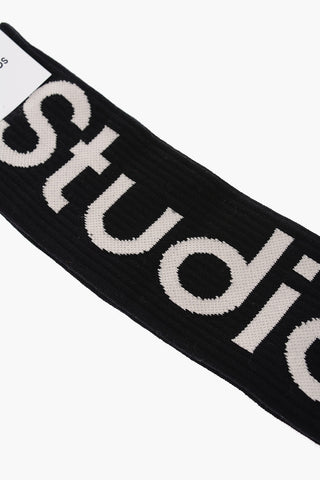 Ribbed Long Socks with Contrasting Logo