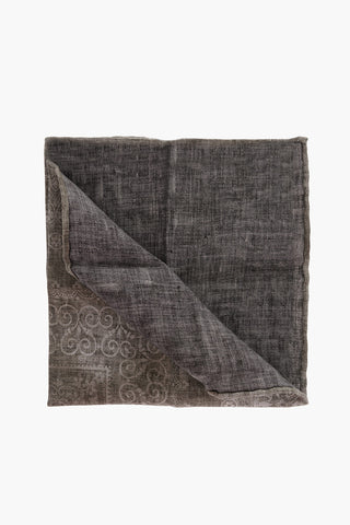 Paisley Patterned Silk and Cotton Pocket Square