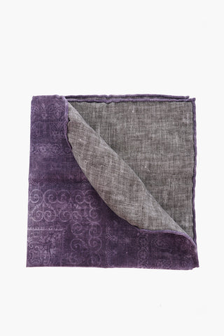 Paisley Patterned Silk and Cotton Pocket Square