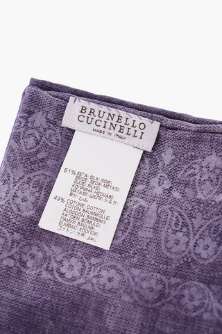 Paisley Patterned Silk and Cotton Pocket Square