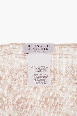 All-Over Patterned Linen and Cotton Handkerchief